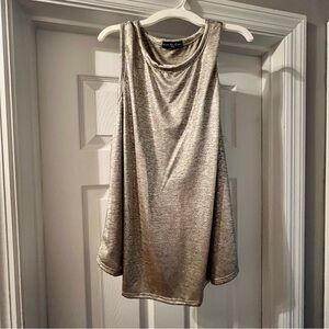Kim & Cami Metallic Silver Tank Top